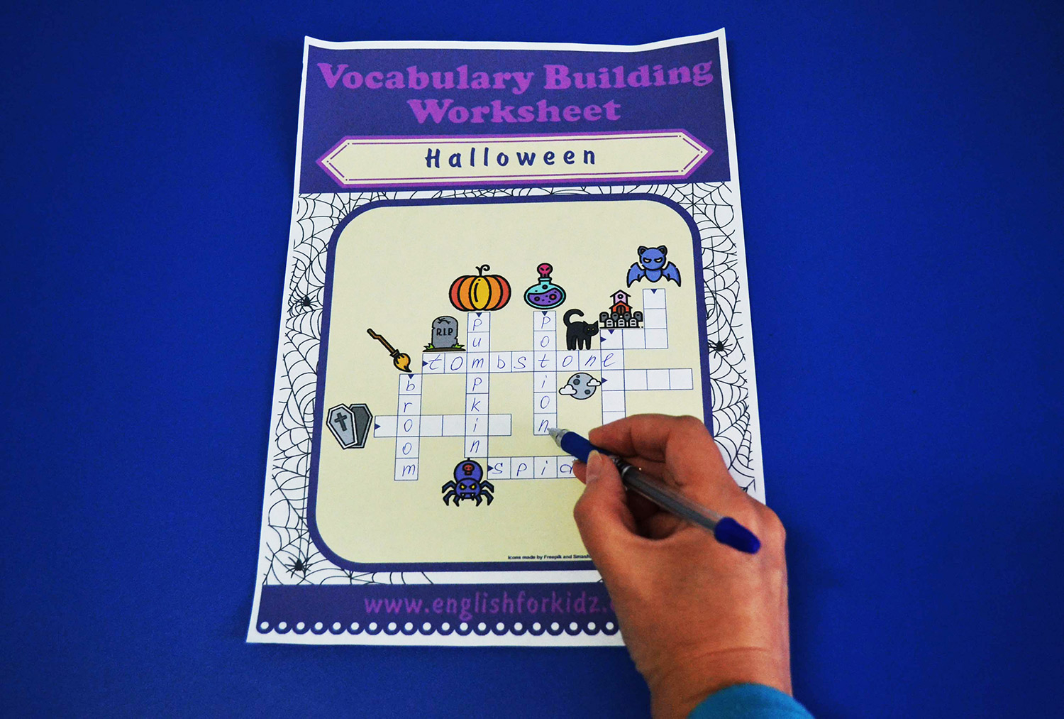 English For Kids Step By Step Printable Halloween Crossword Puzzles