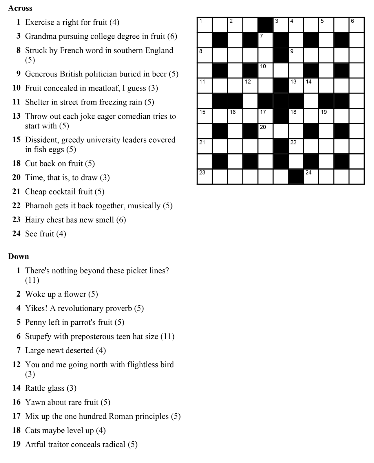 Guardian Easy Printable Crossword