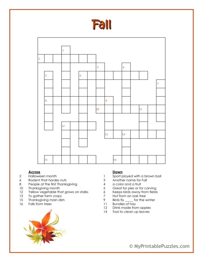 Crosswords Printables