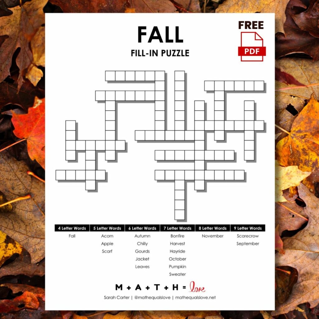 Free Printable Fill in Crossword Puzzles Free Printable Fill in Crossword Puzzles
