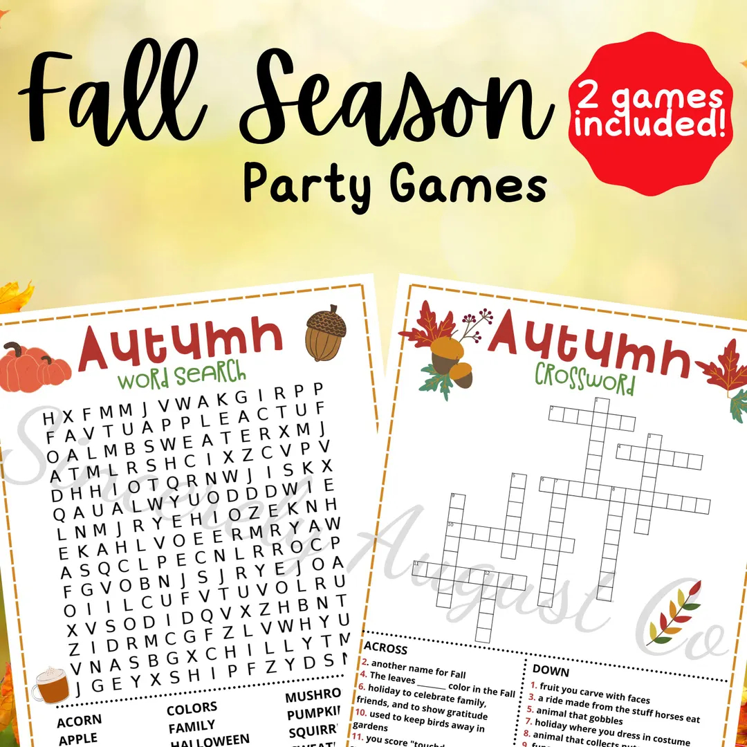 Fall Crossword Printable