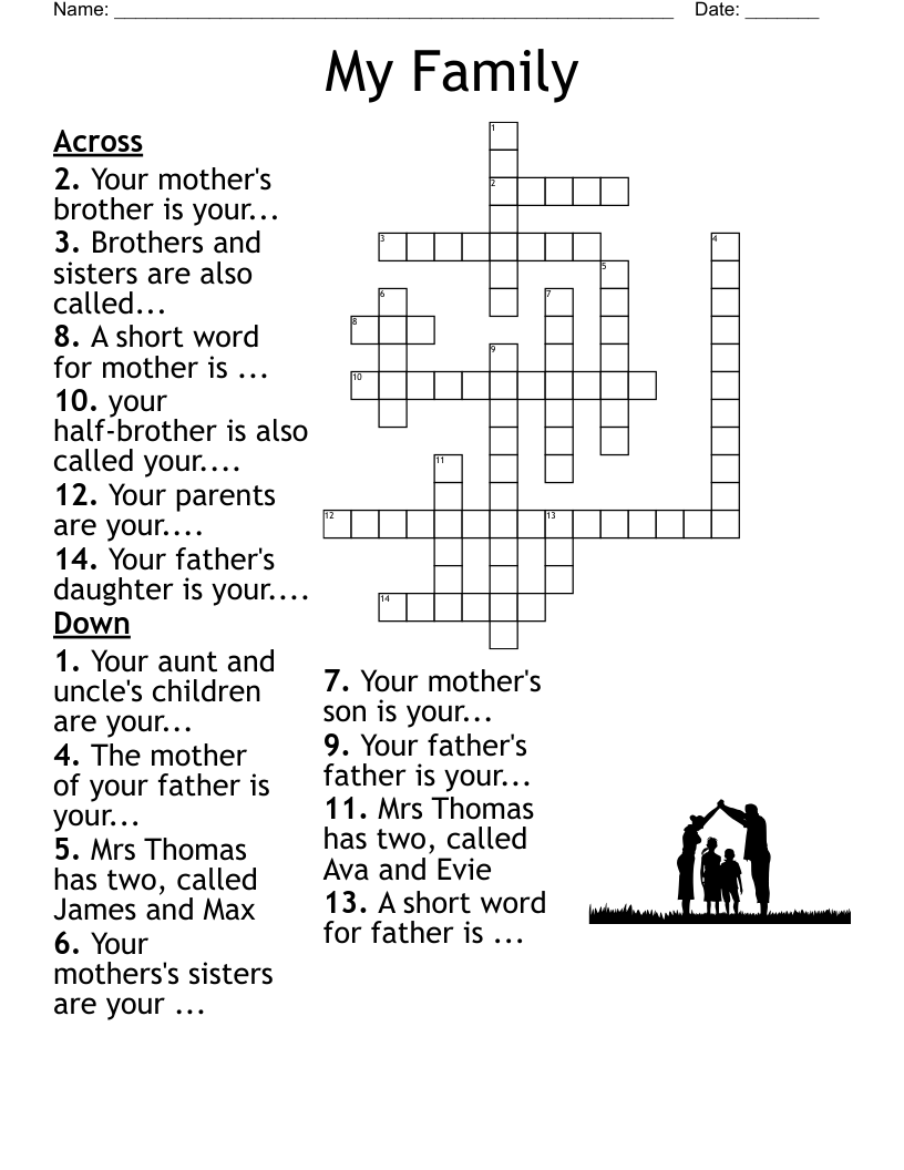 Family Day Fun Crossword WordMint