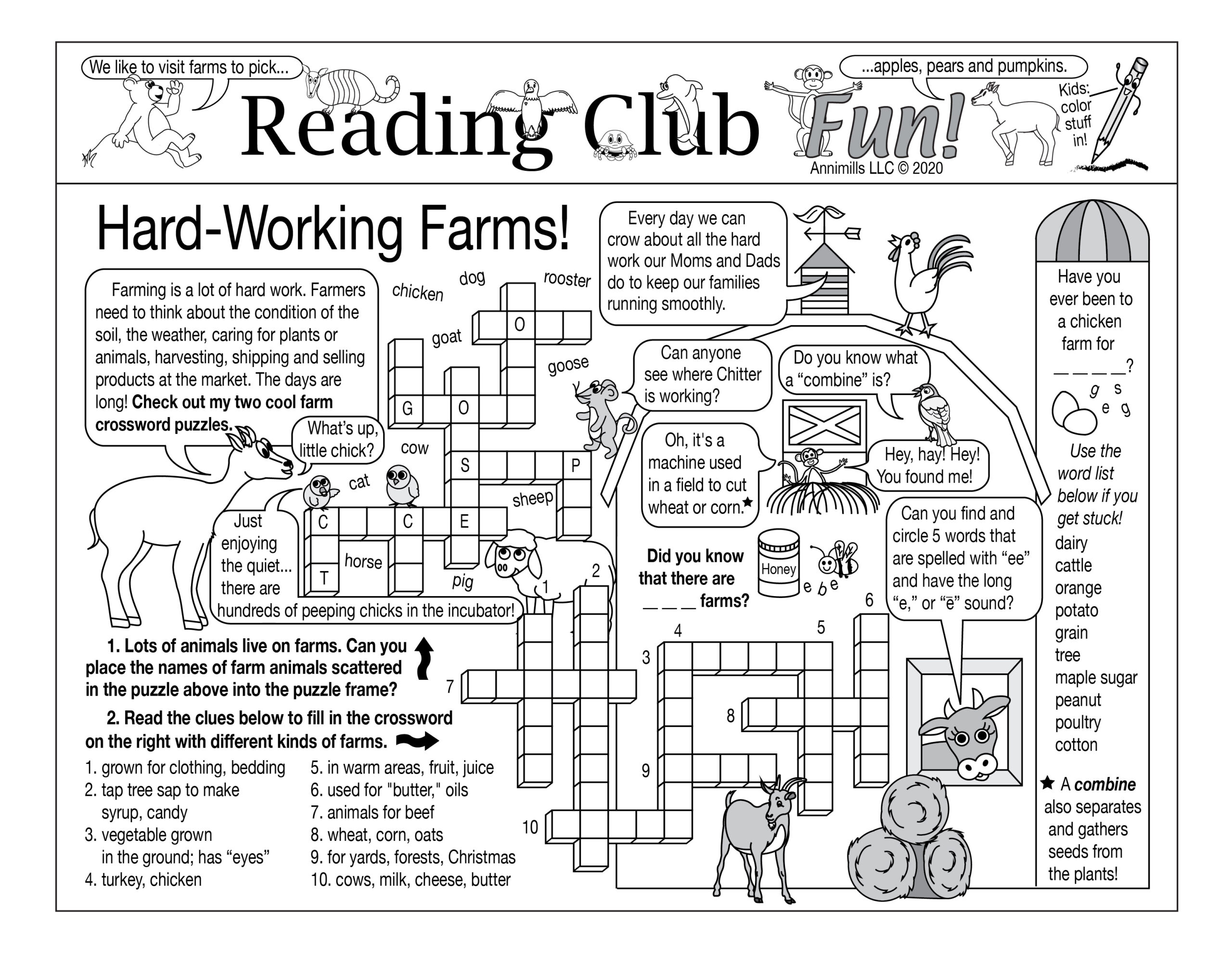 Farms Hard Working Farms Printable Puzzles Made By Teachers