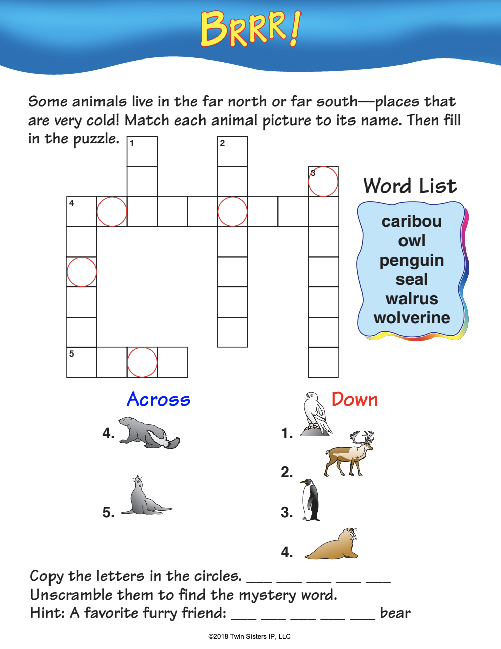first 1st grade dolch sight words crossword puzzle