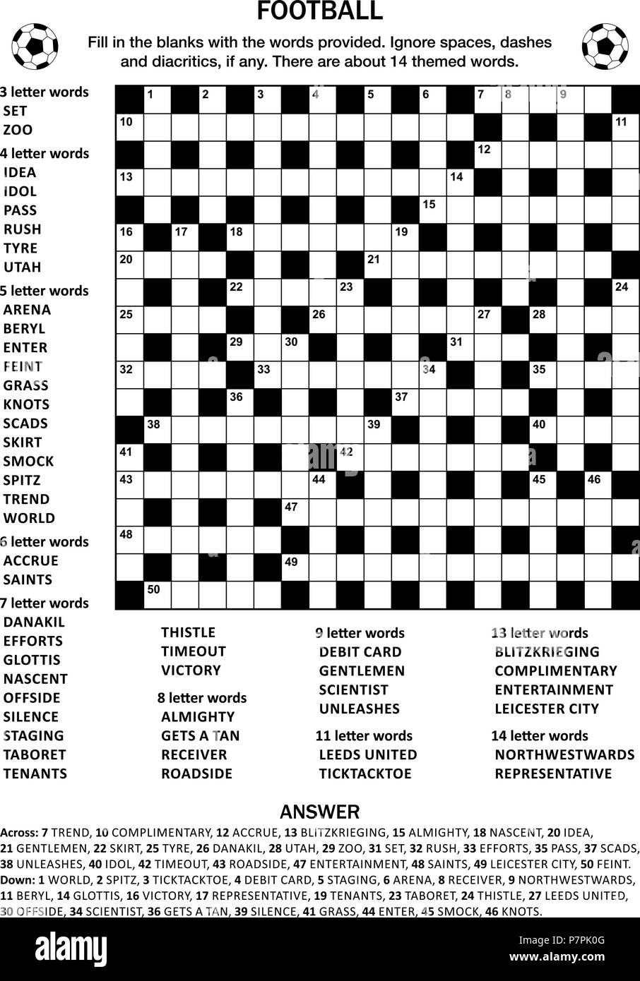 Printable Sports Crossword Puzzle
