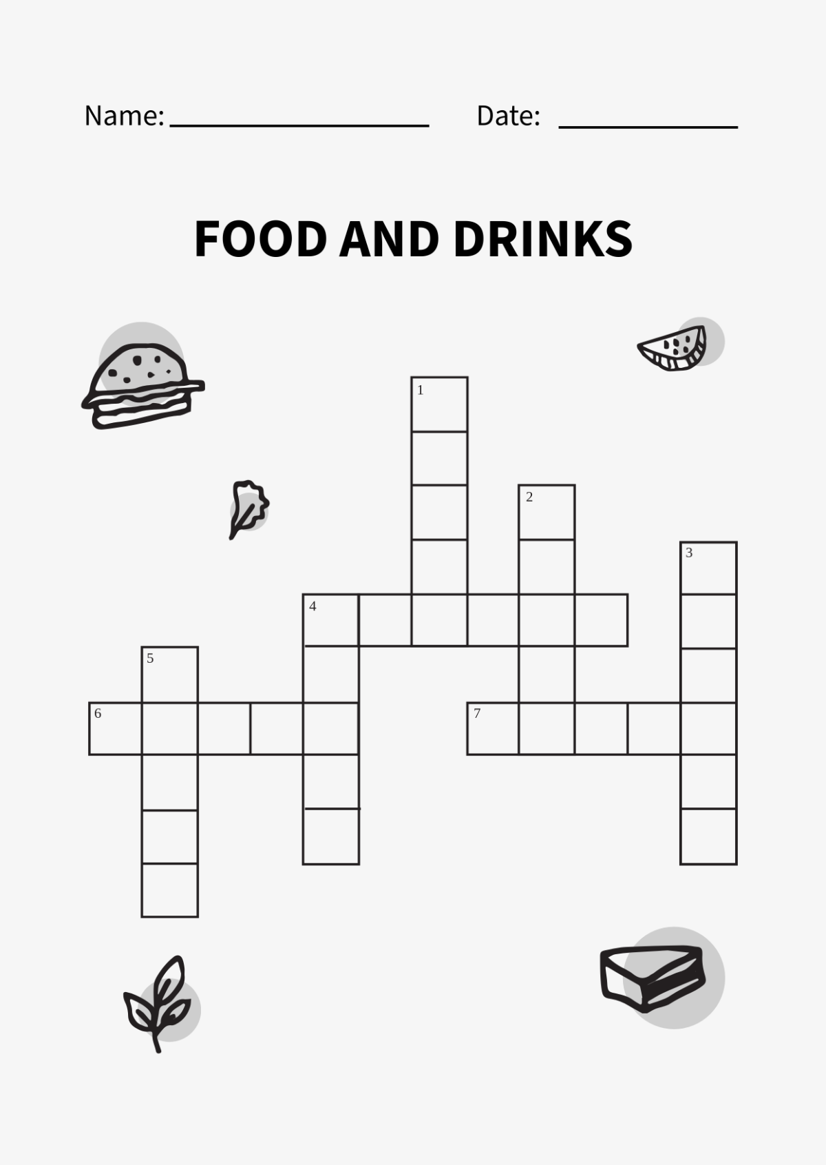 Free Black And White Mini Crossword Template To Edit Online