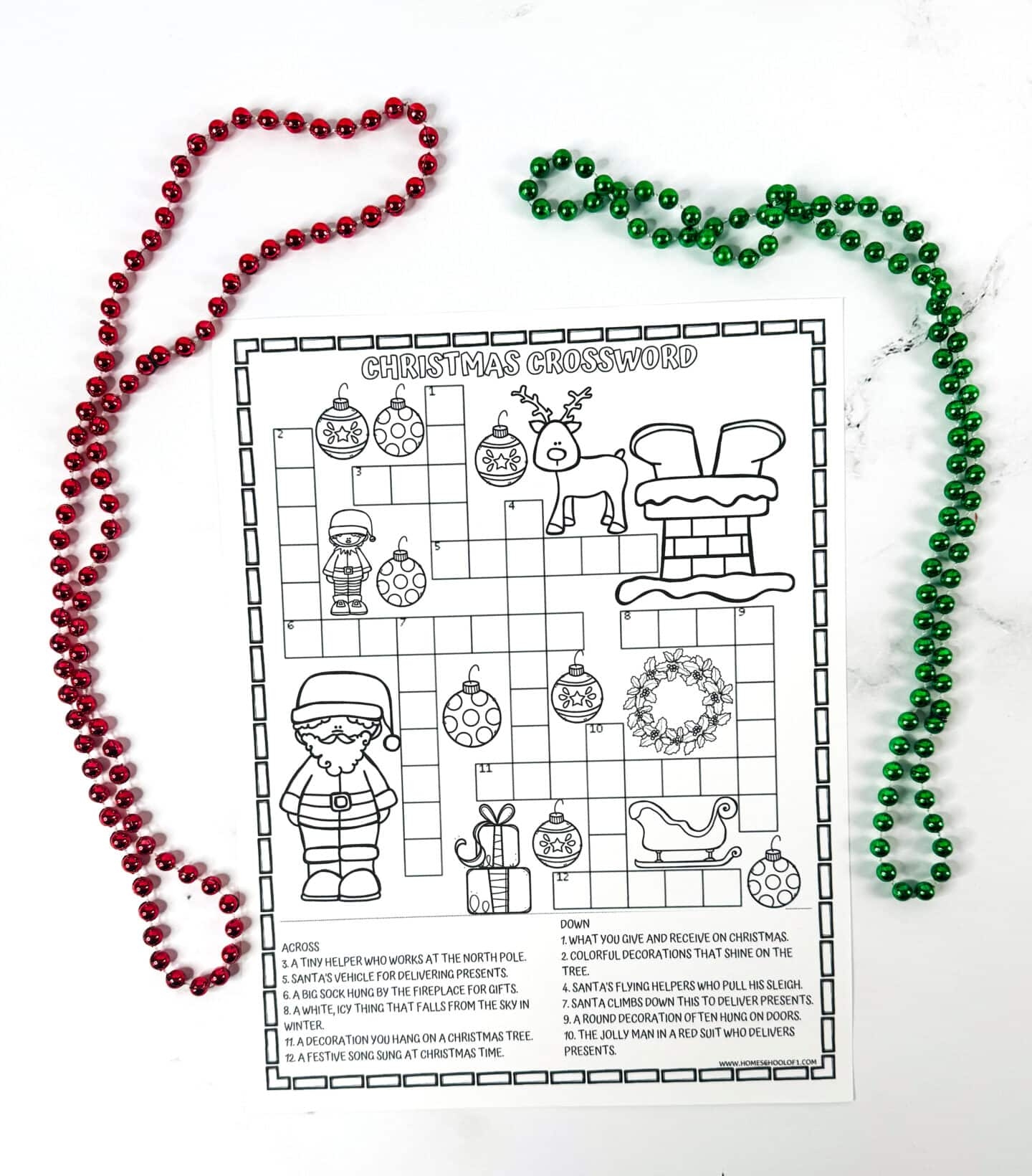free christmas crossword printable