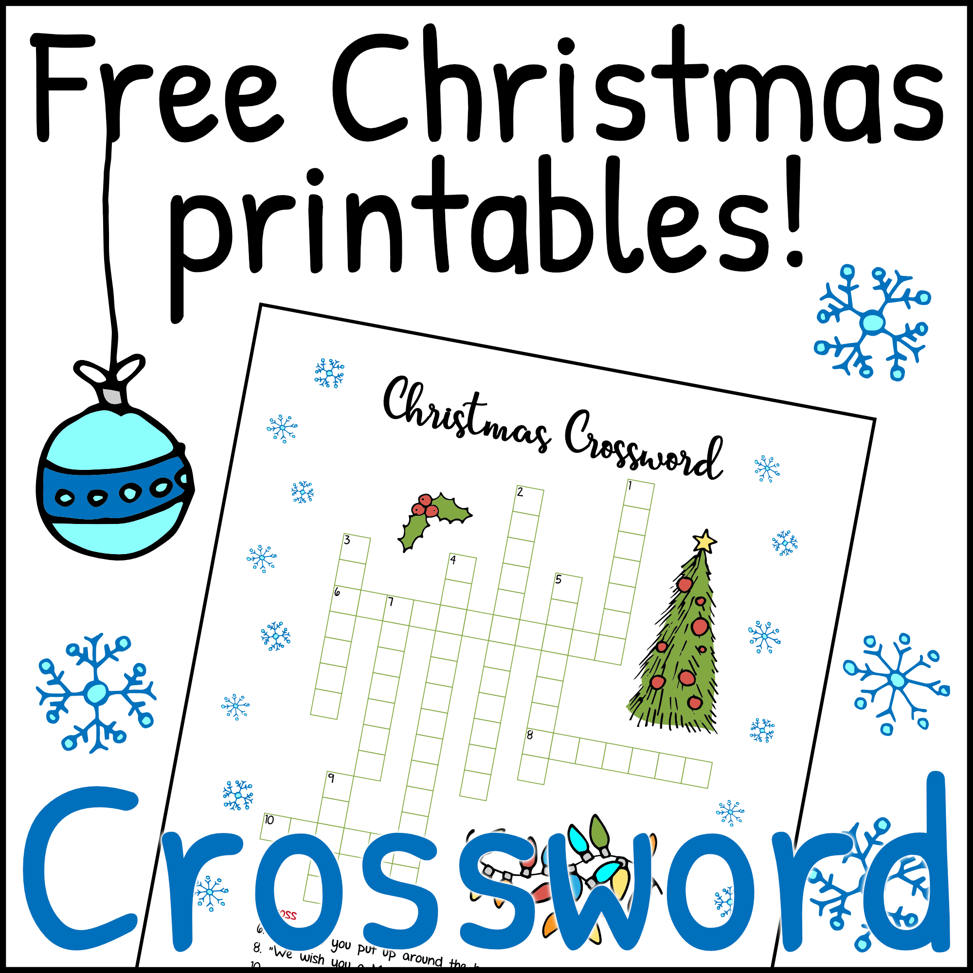free christmas printables crossword mama geek
