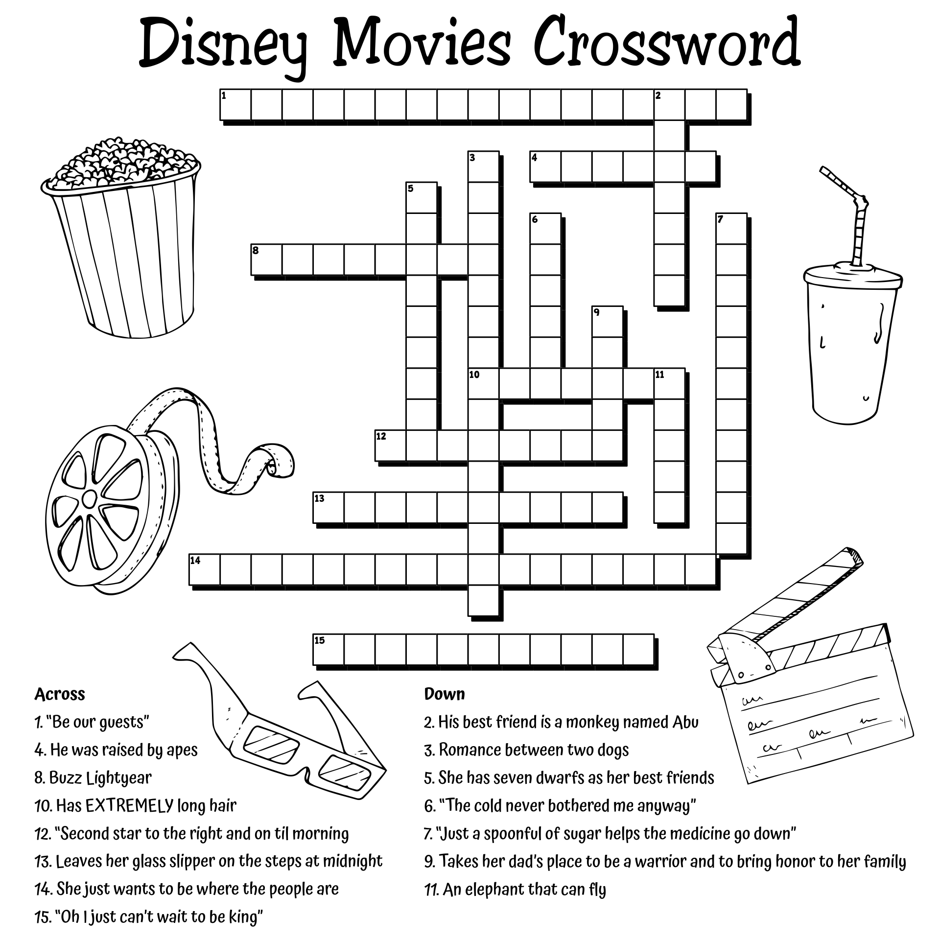 Adult Disney Crossword Puzzles Printables