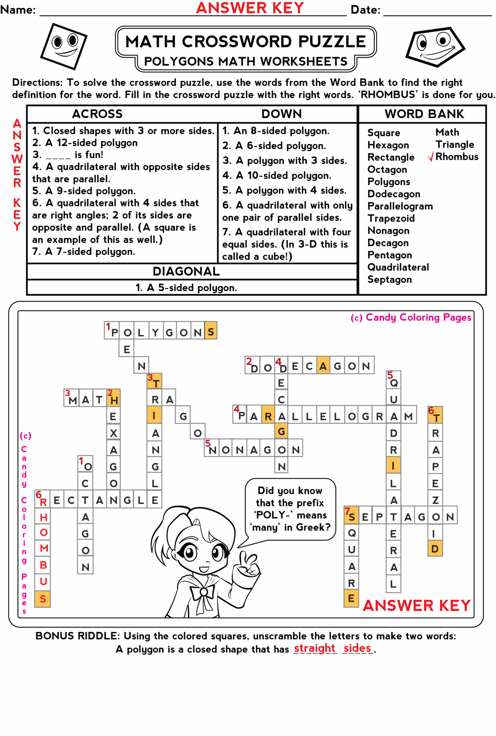 1st Grade Crossword Puzzles Free Printable