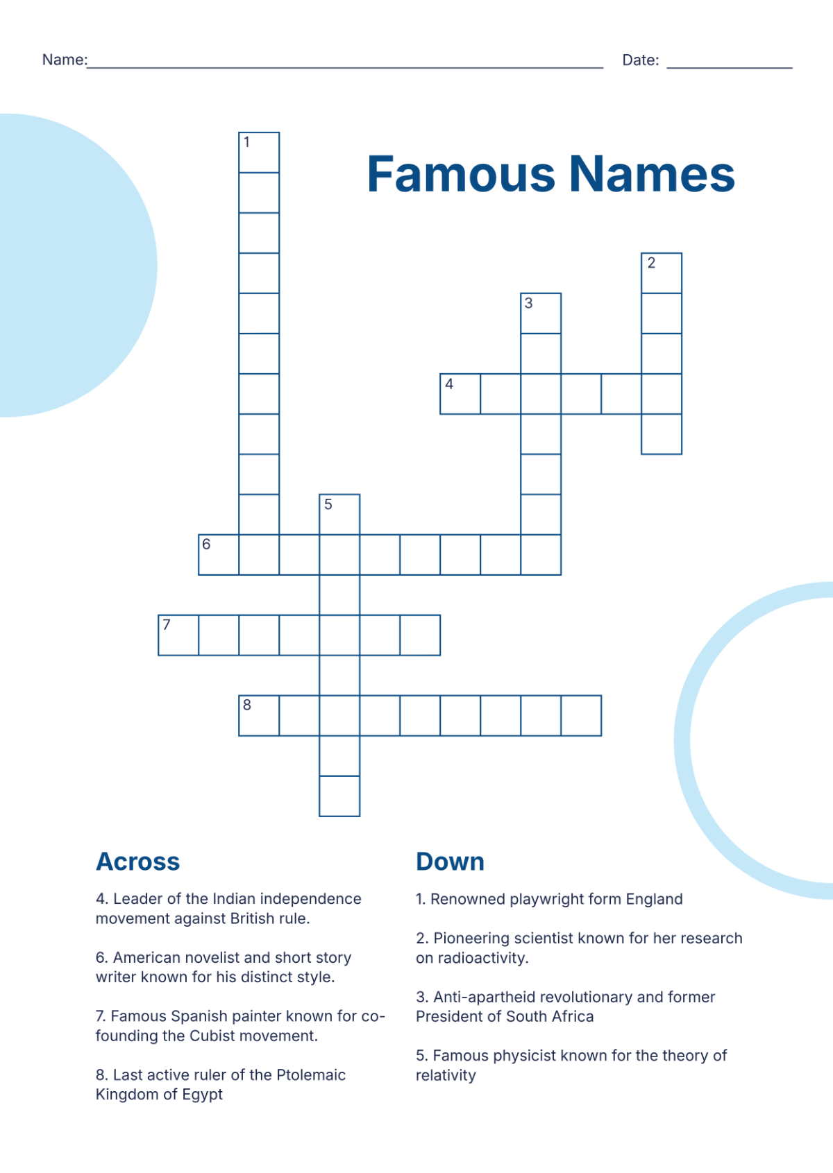 Crossword Printable Free Adults