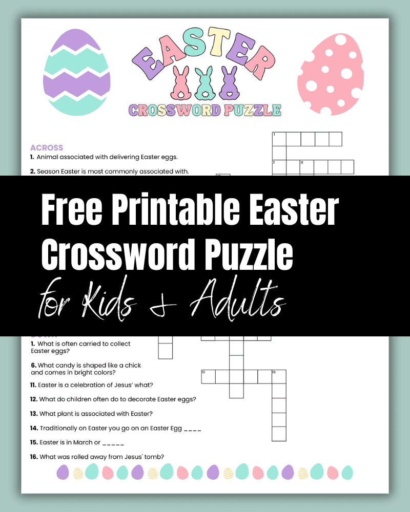 Free Printable Easter Crossword Puzzle For Kids Adults The Clever Heart Free Printable Easter Crossword Puzzle For Kids Adults The Clever Heart