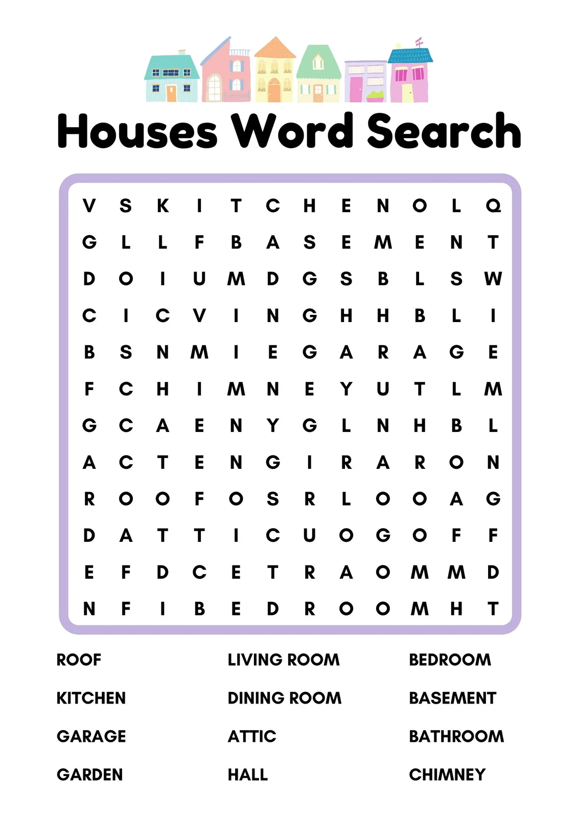 Free Printable Word Search Worksheet Templates Canva