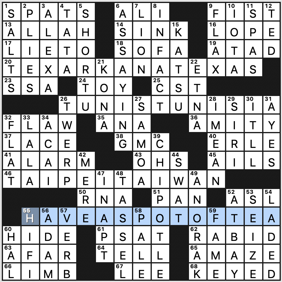 Universal Crossword Puzzle Printable