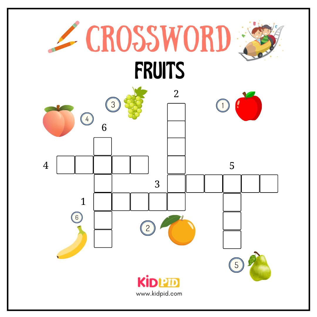 Fruits Crosswords Worksheet For Grade 3 Kidpid