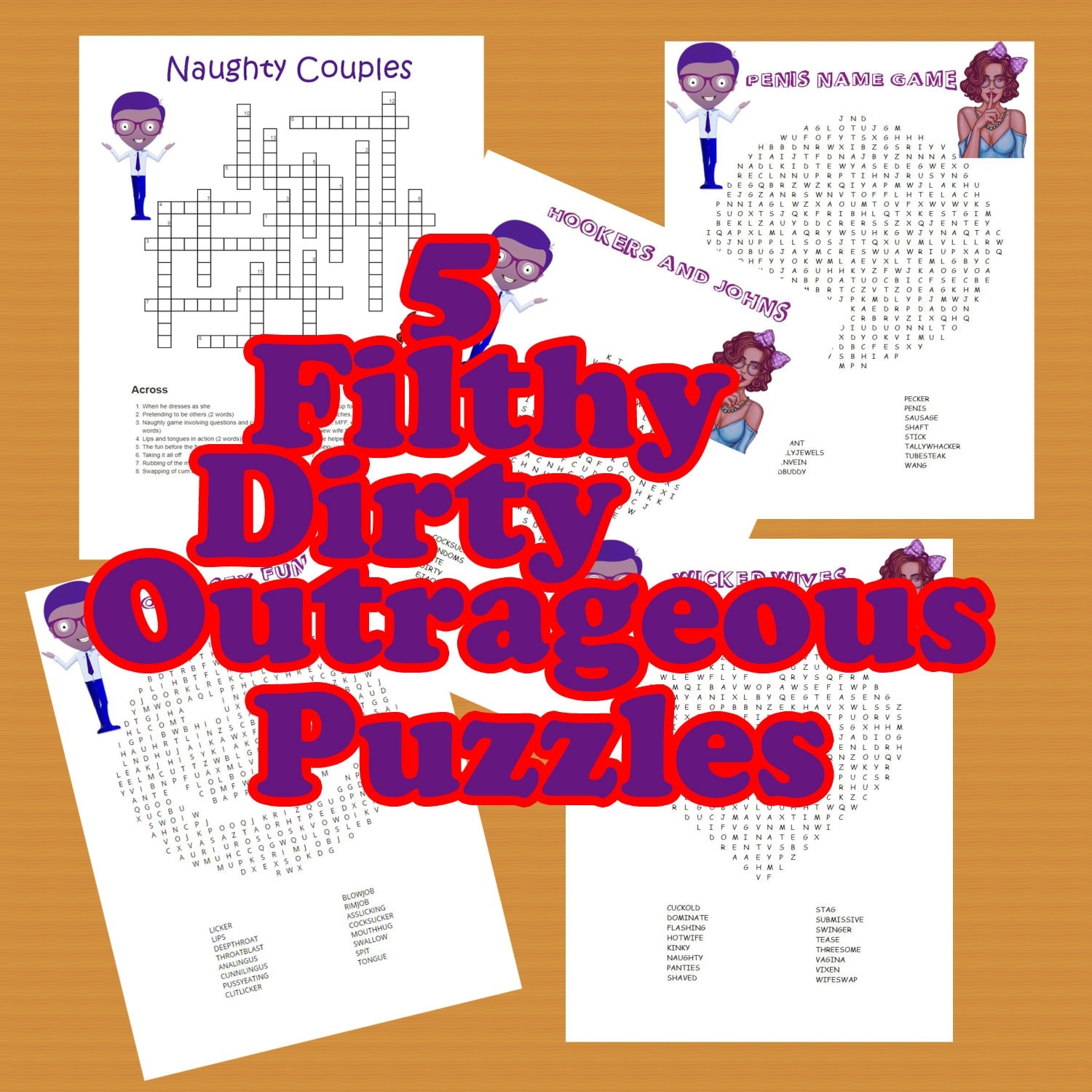 Funny Printable Crossword Puzzles Etsy