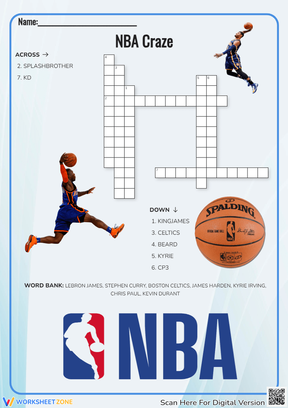 Basketball Crossword Puzzles Printable