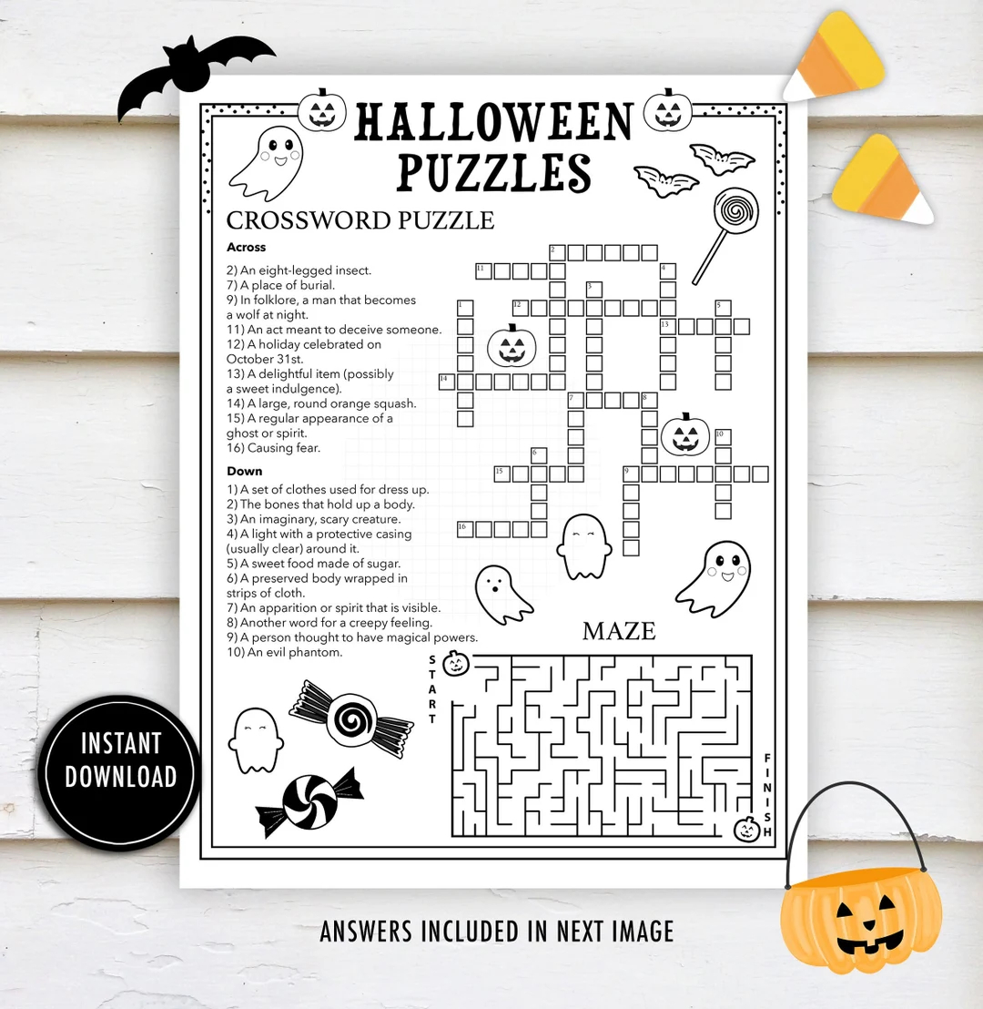 Extreme Halloween Crossword Puzzle Printable Extreme Halloween Crossword Puzzle Printable