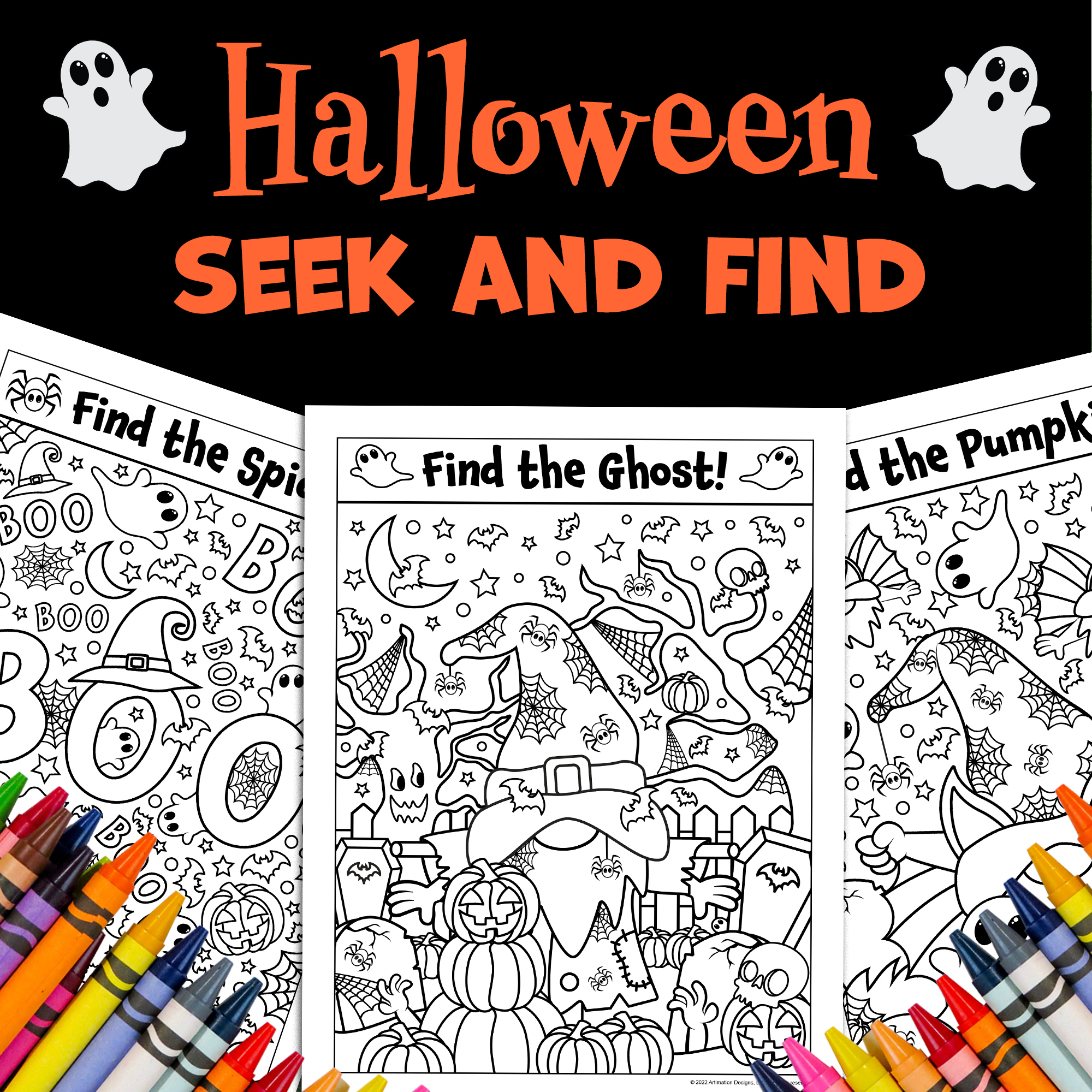 Halloween Coloring Pages Seek And Find Hidden Object Fall Classroom Party Activity Classful