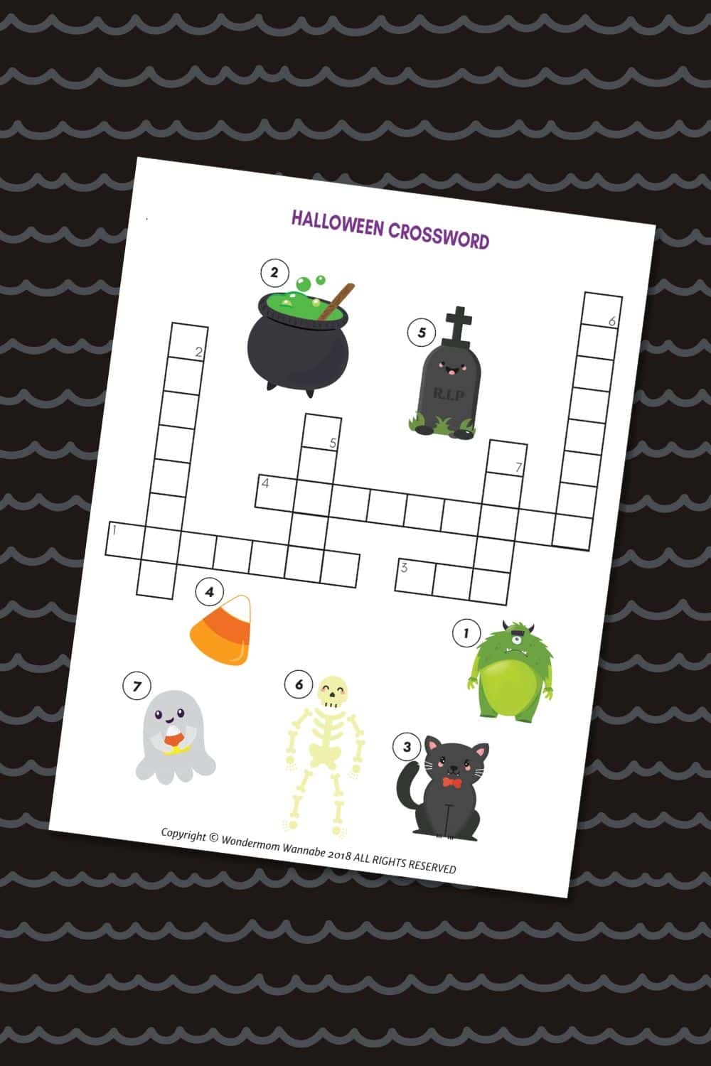 Halloween Crosswords for Kids Printable