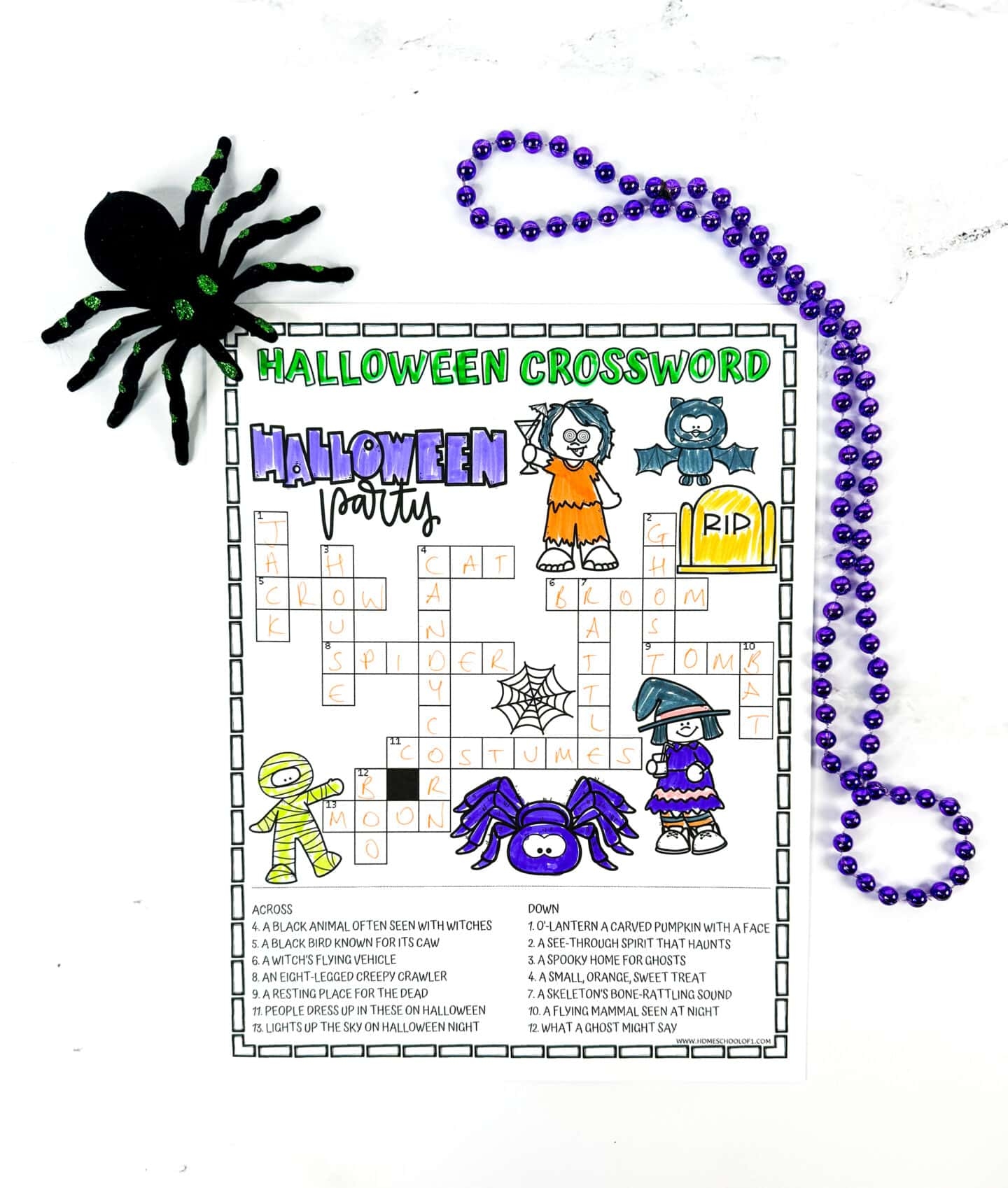 Halloween Crossword Puzzle Free Printable Game 