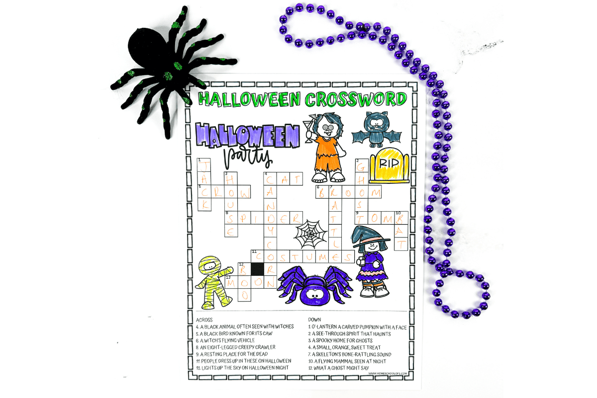 Halloween Crossword Puzzle Free Printable Game 