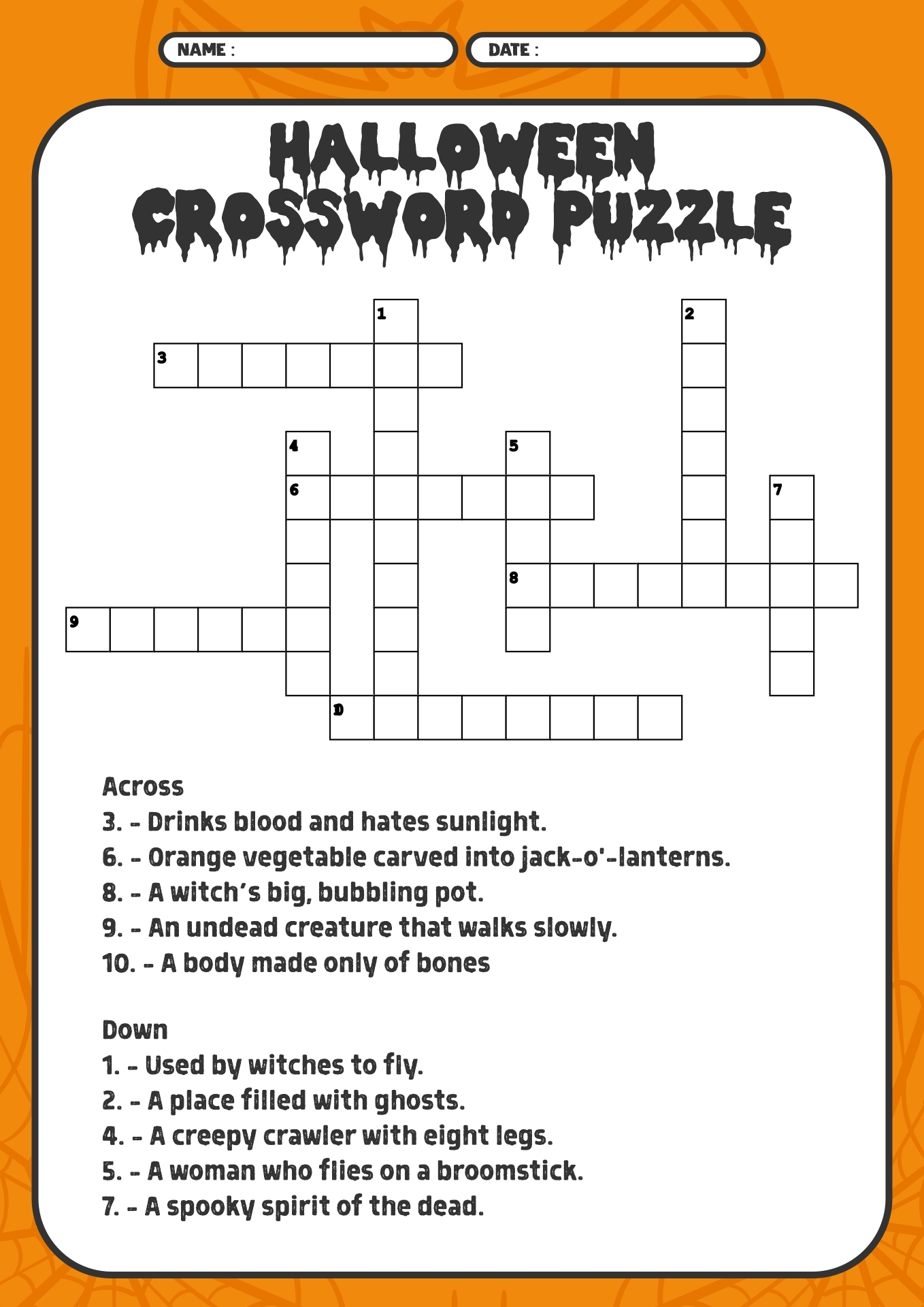 Halloween Crossword Puzzles 15 Free PDF Printables Printablee