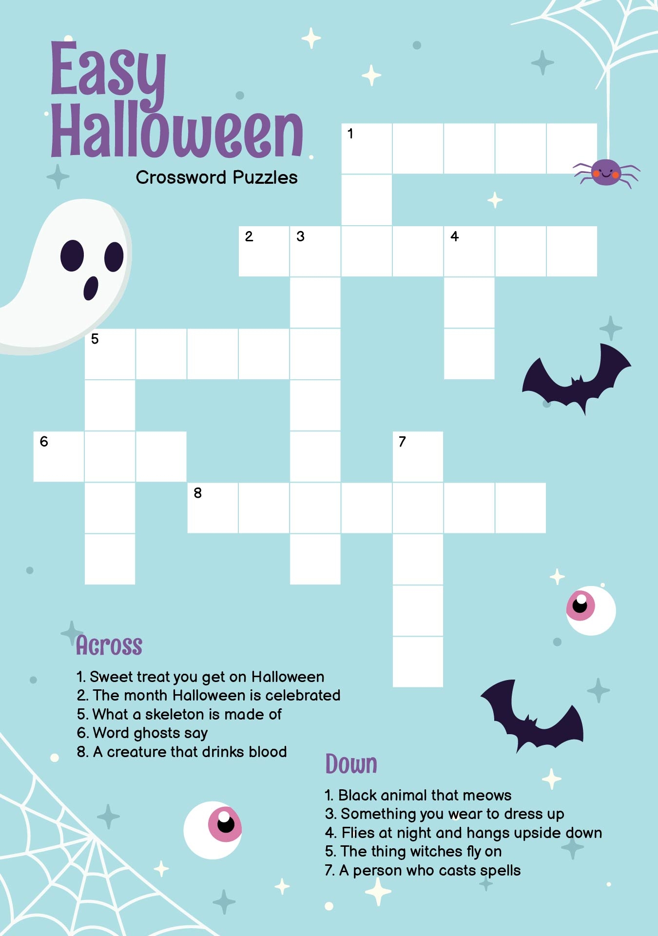 Halloween Crossword Puzzles 15 Free PDF Printables Printablee