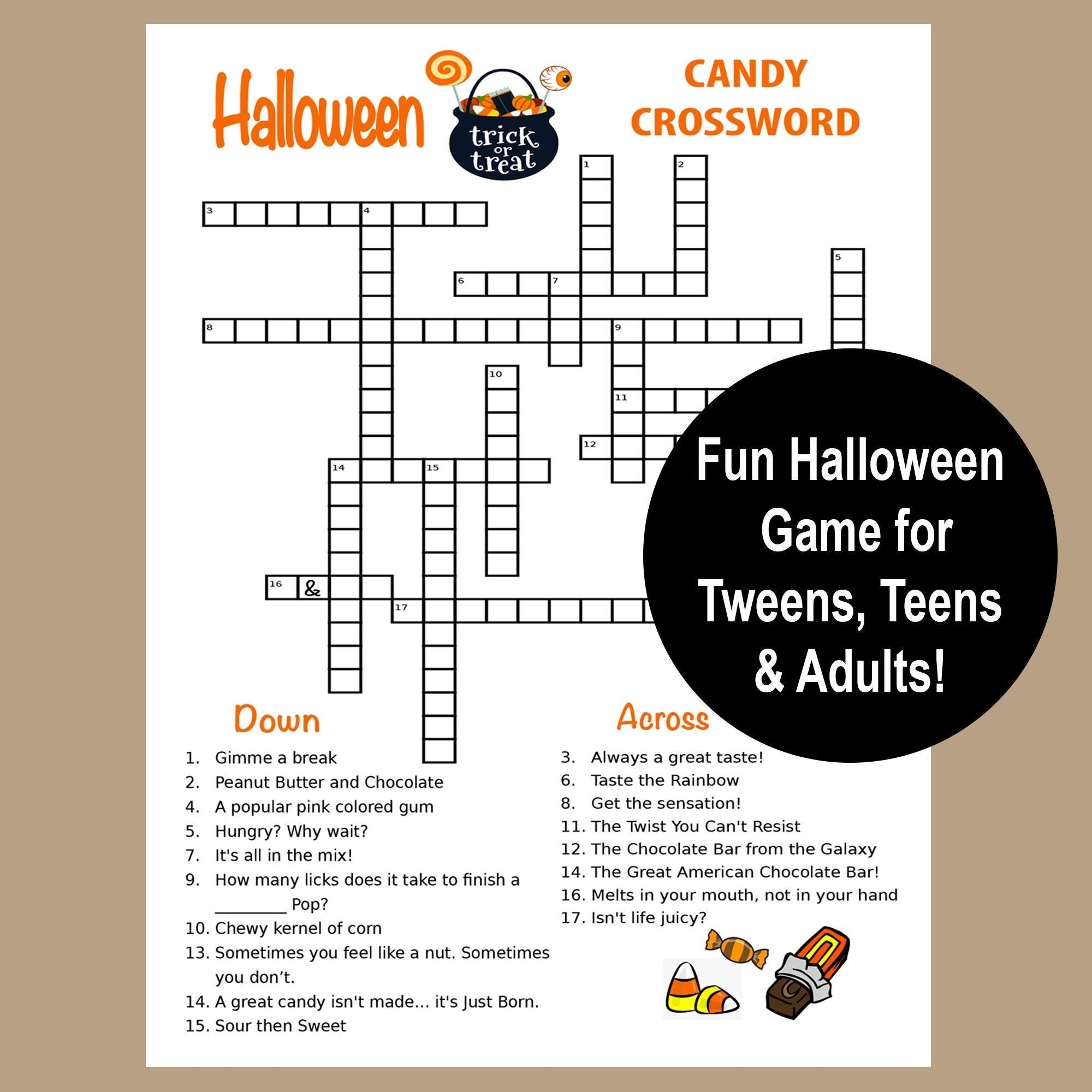 Halloween Crossword Puzzles Are Great For Your Fall Party Worksheets Library