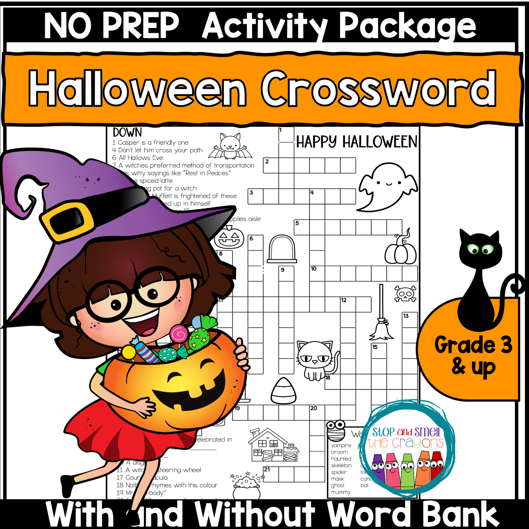 halloween crossword stop and smell the crayons