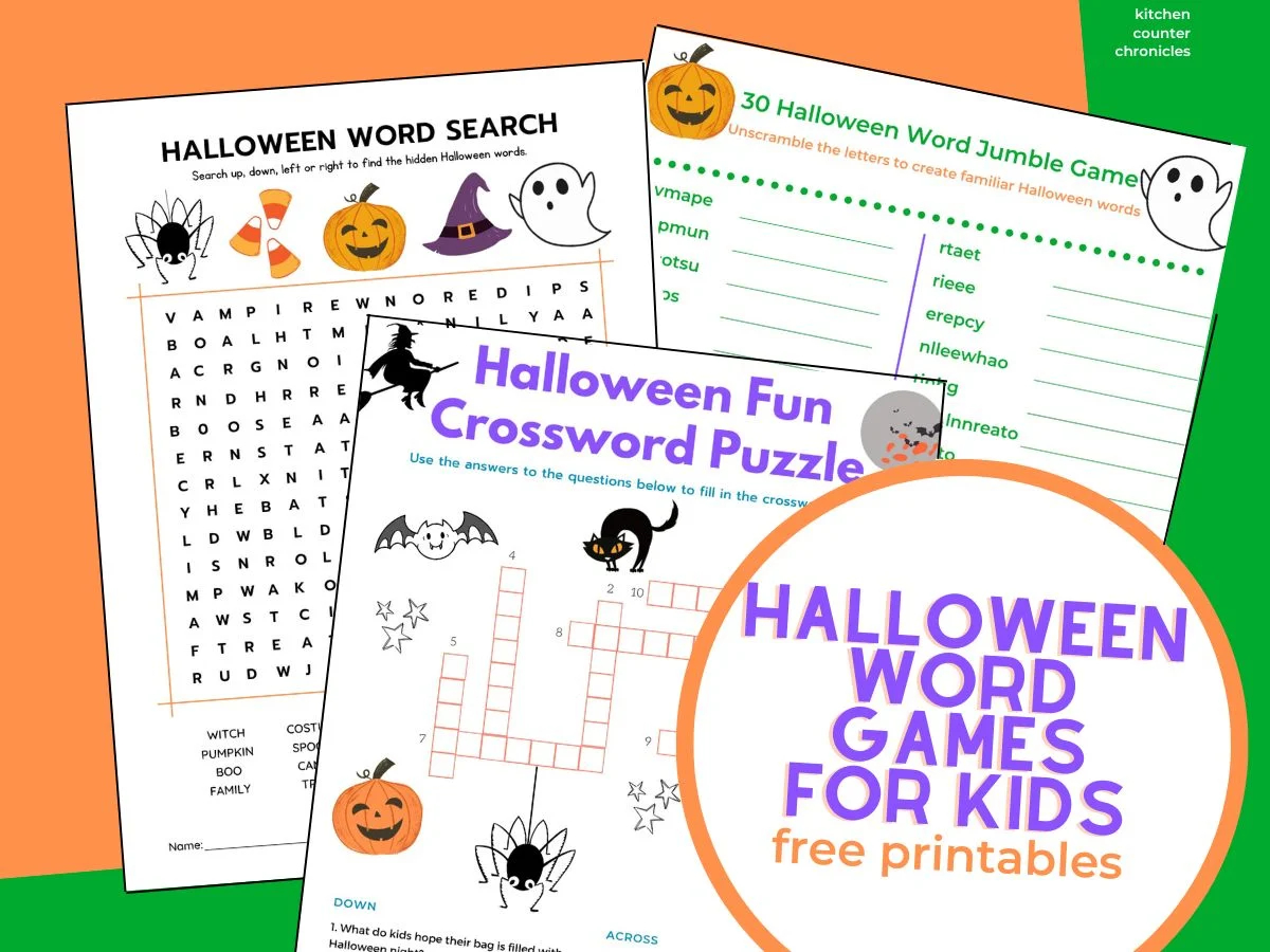 Halloween Printable Word Games For Kids