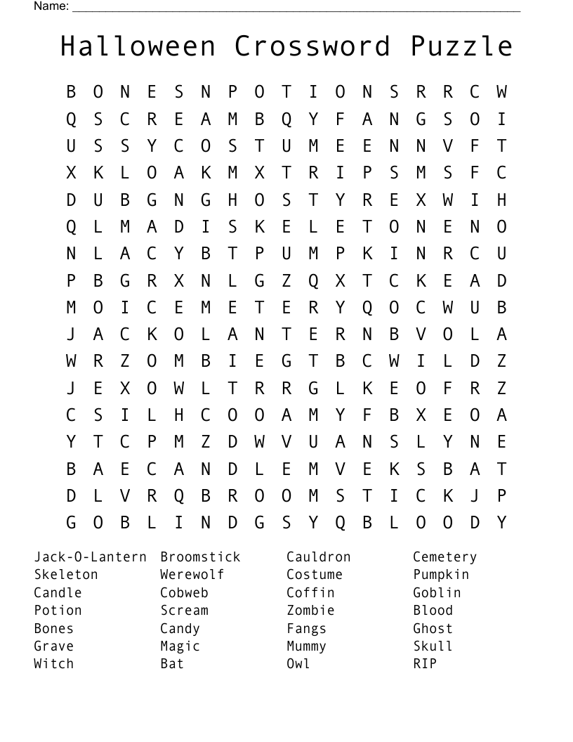 Halloween Word Puzzles Woo Jr Kids Activities Childrens Worksheets Library