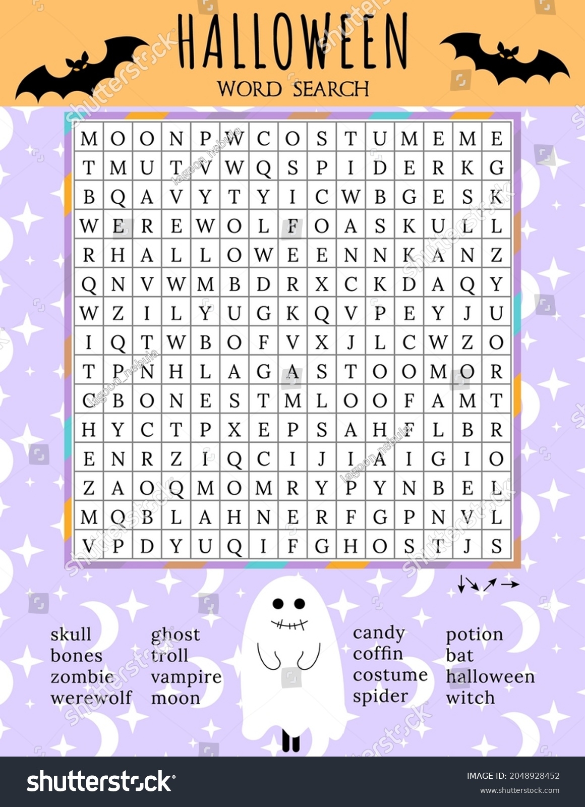 Halloween Word Search Puzzle October Crossword Stock Vector Royalty Free 2048928452 Shutterstock