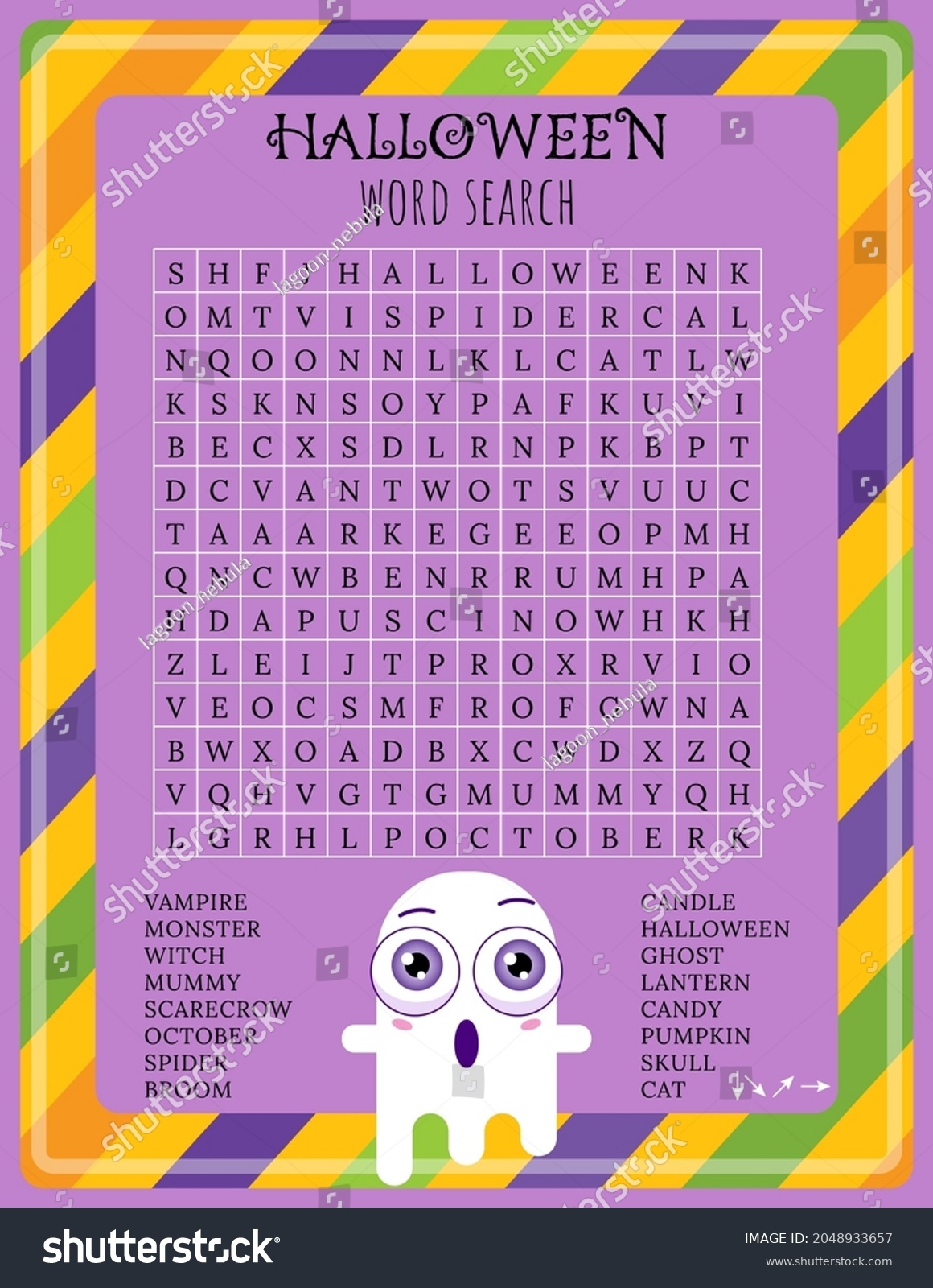 Halloween Word Search Puzzle October Crossword Stock Vector Royalty Free 2048933657 Shutterstock
