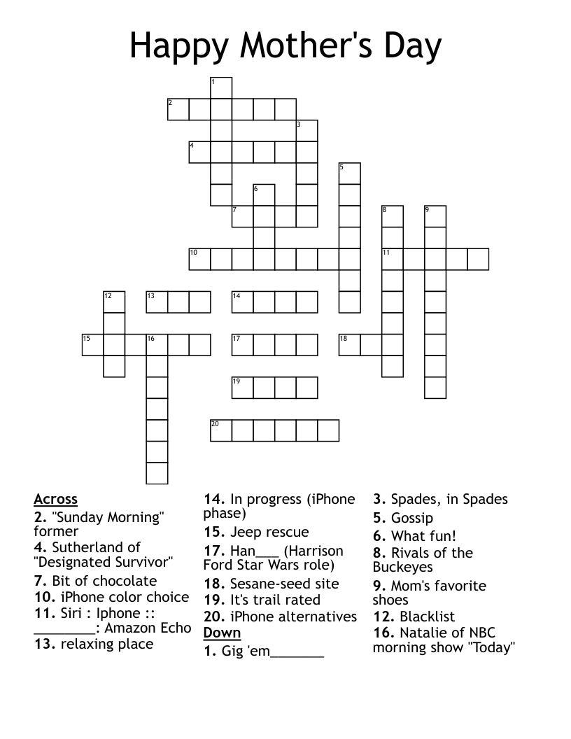 Printable Sunday Morning Crossword Puzzles