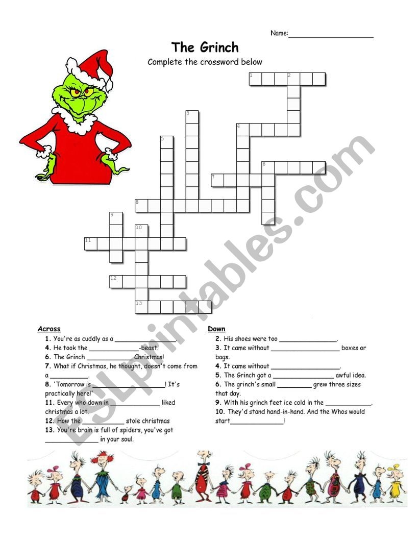 How The Grinch Stole Chrsitmas ESL Worksheet By Little13