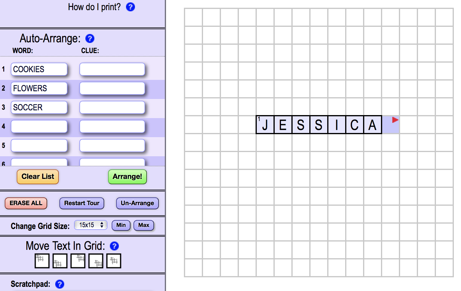Crossword Tiles Generator Free Printable