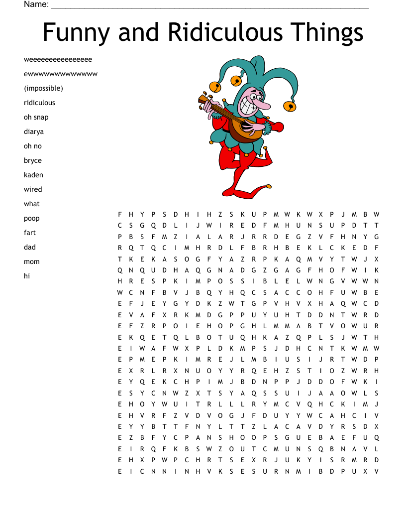Humor Crosswords Word Searches Bingo Cards WordMint