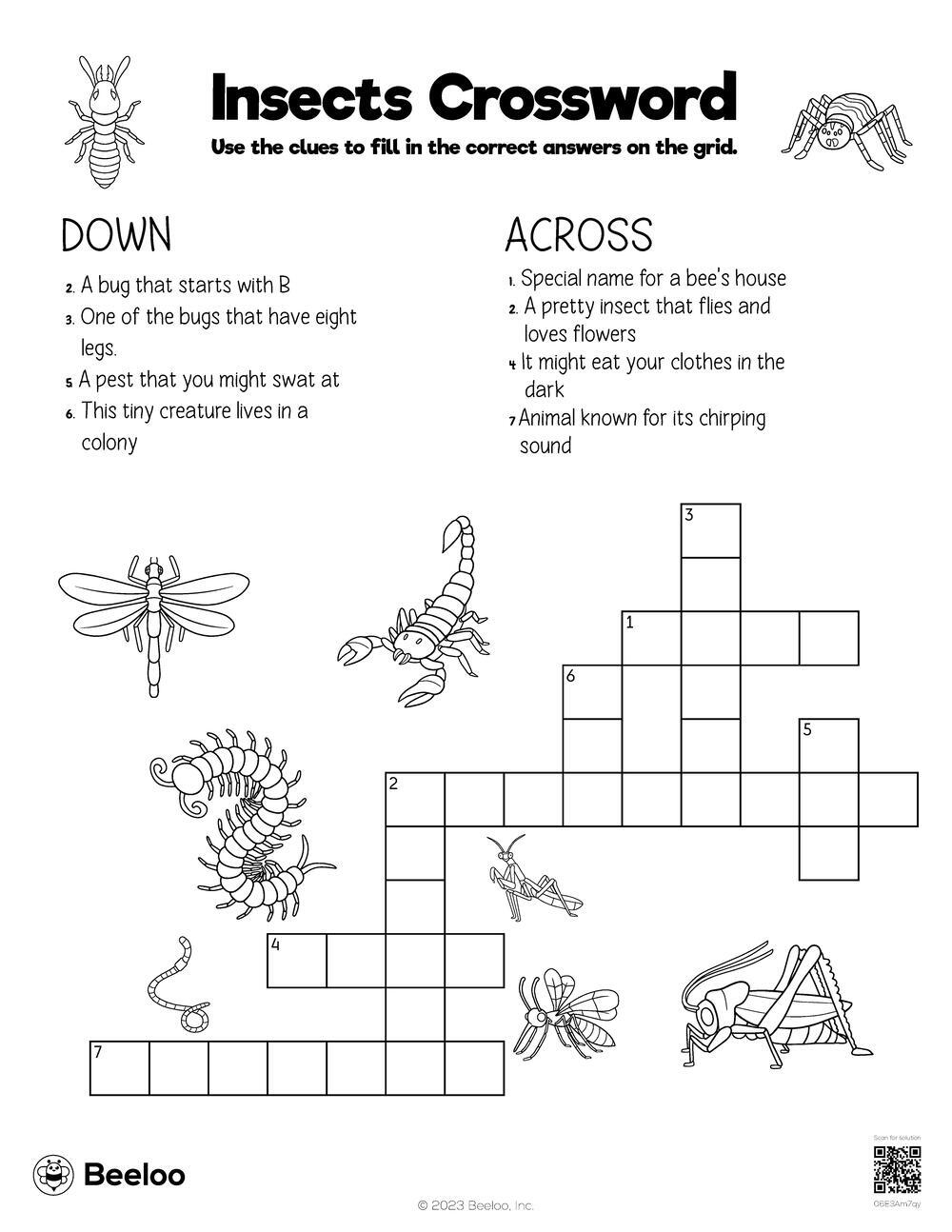 Printable Crossword Puzzles for Kids Age 9