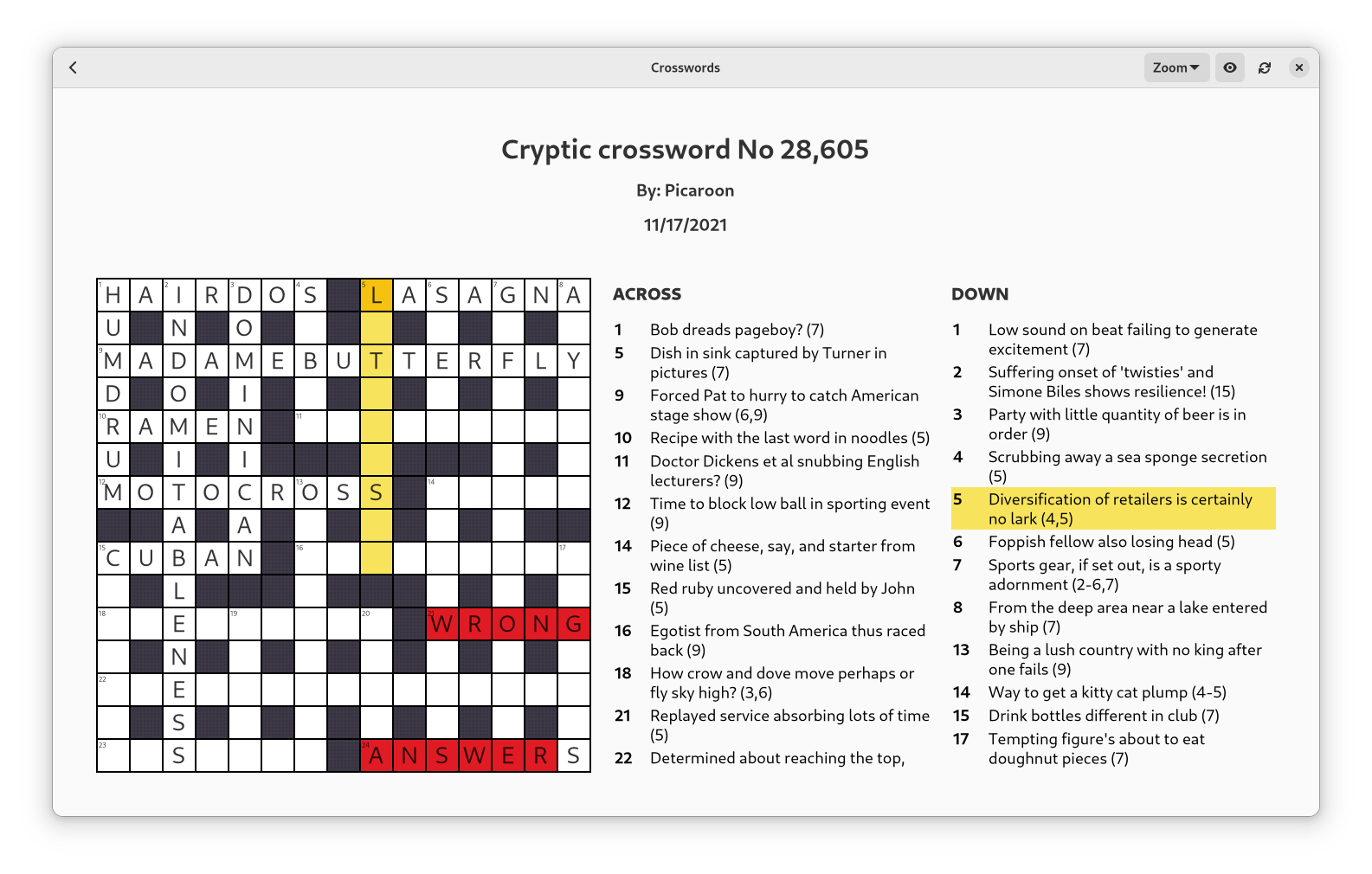 Free Printable Daily Cryptic Crossword