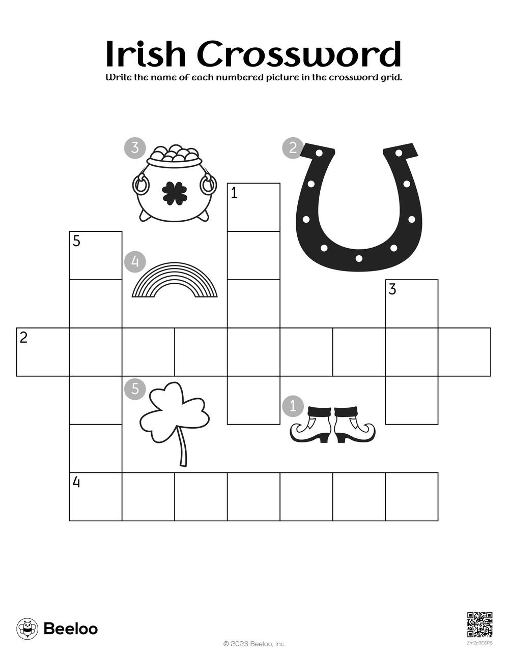 Irish Crossword Beeloo Printable Crafts And Activities For Kids