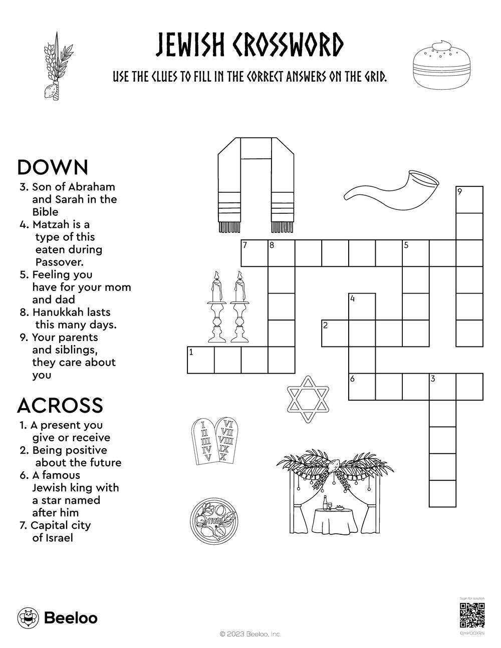 Free Printable Fill in Crossword Puzzles New Year Biblical