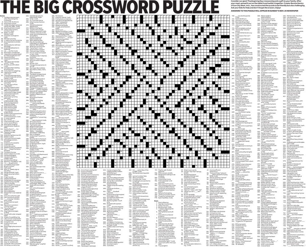 Big Crossword Puzzles Printable