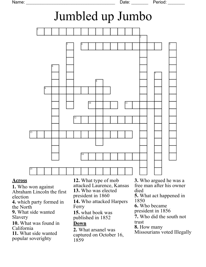 Jumbled Up Jumbo Crossword WordMint
