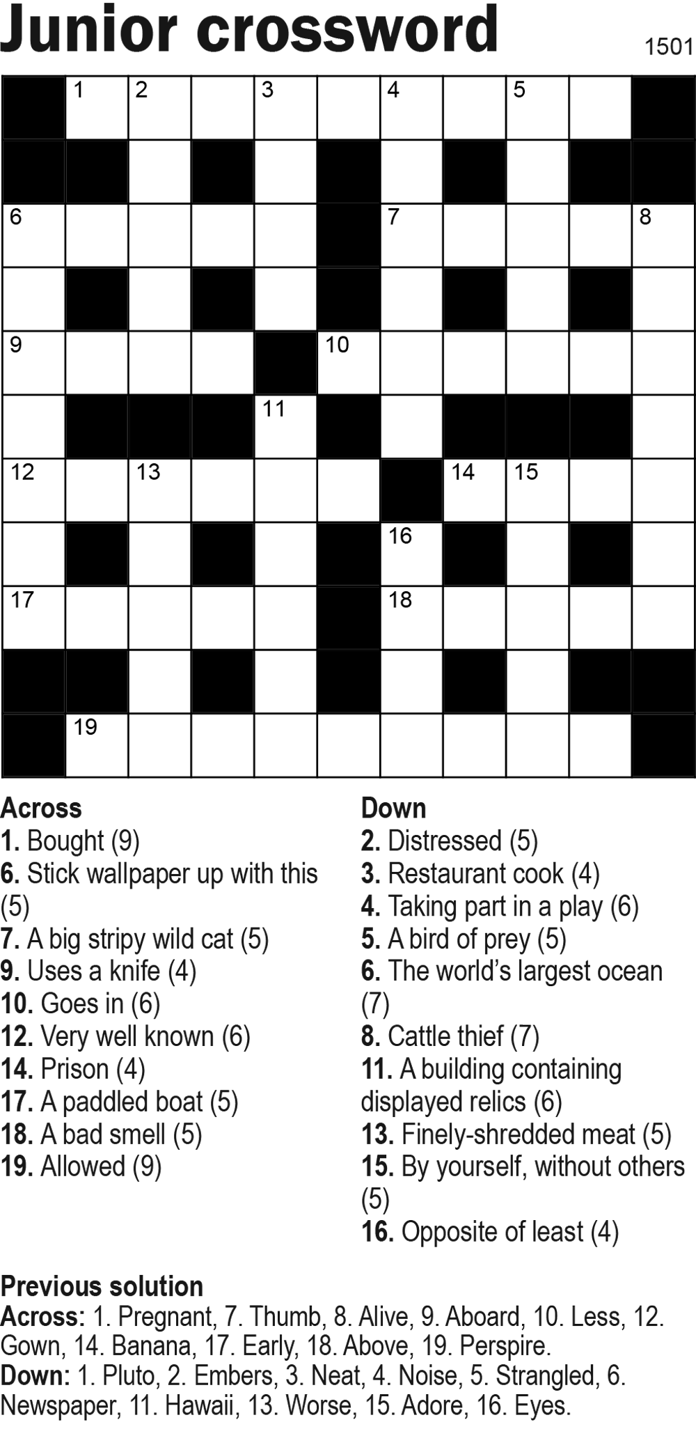 Junior Crossword 11x11 Knight Features Content Worth Sharing Junior Crossword 11x11 Knight Features Content Worth Sharing