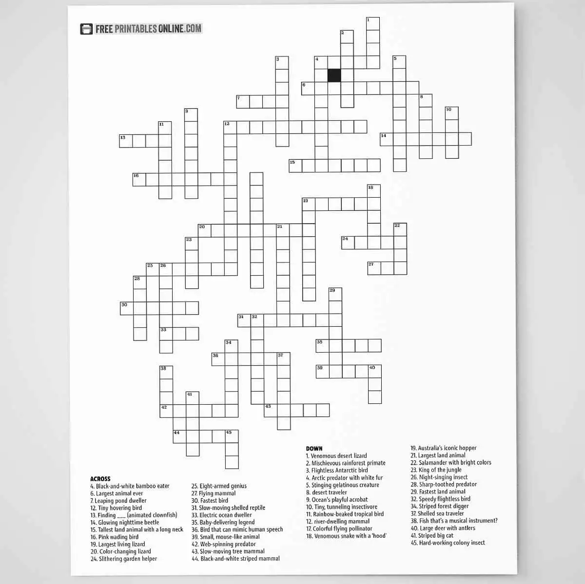 Printable Crossword Puzzels with Answers