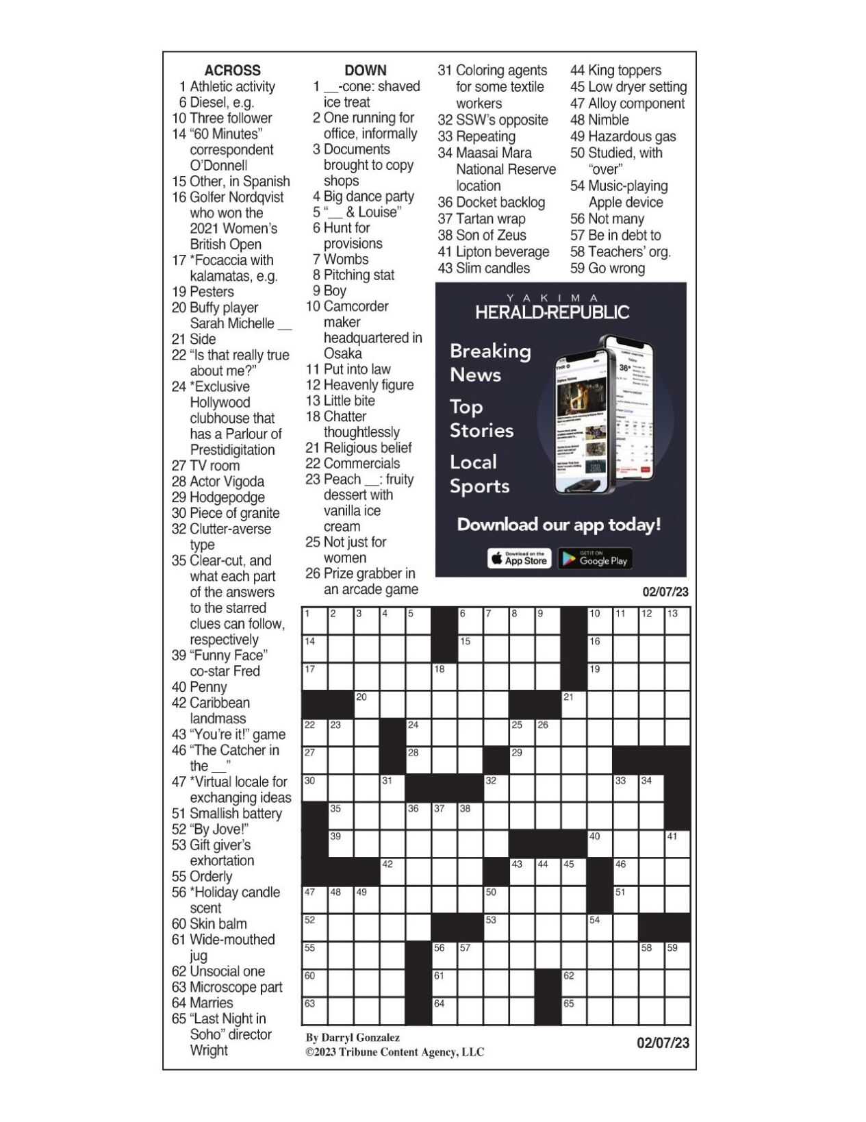 LA Times Crossword Feb 7 2023 Crosswords Yakimaherald