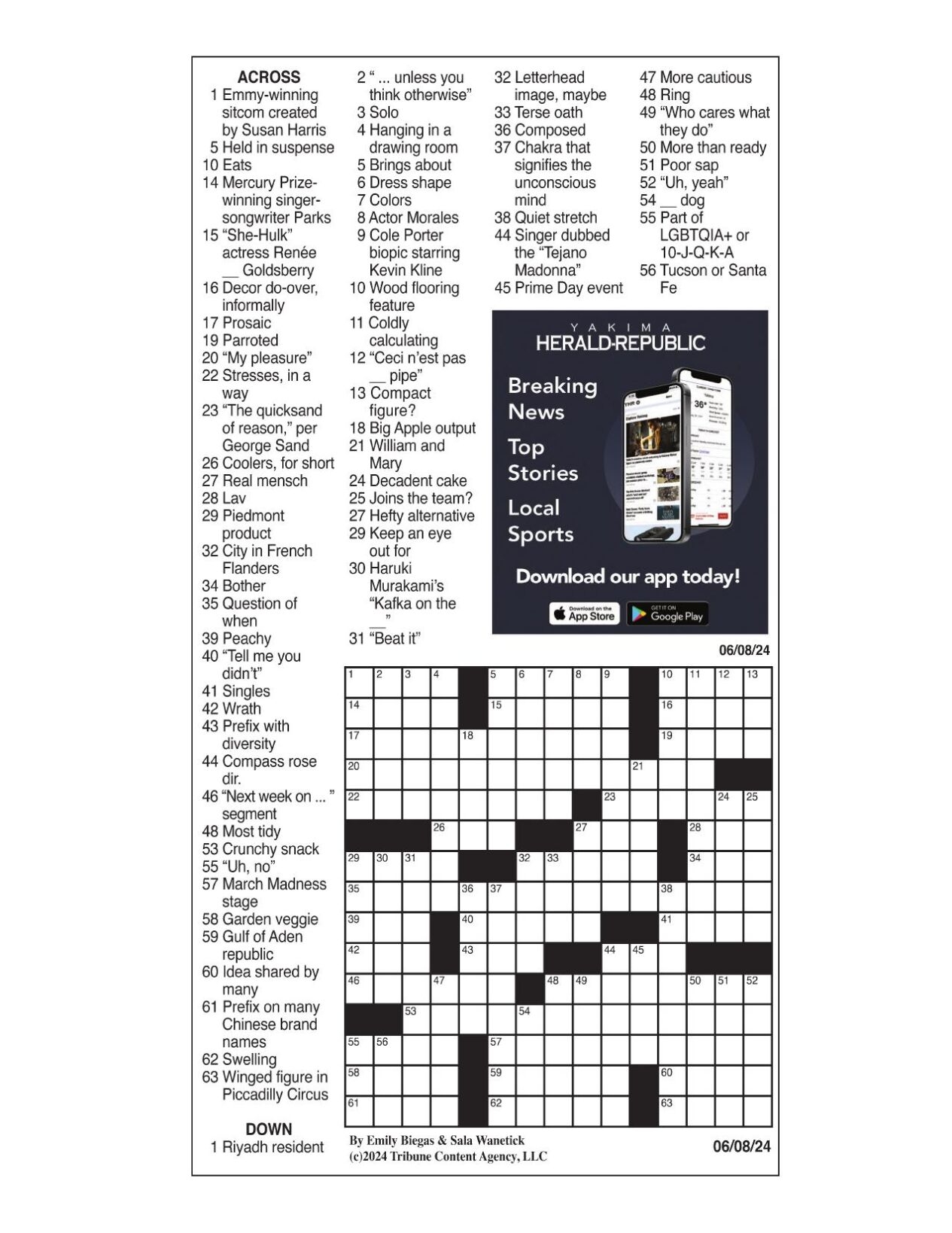 Tribune Daily Crossword Puzzles Printable