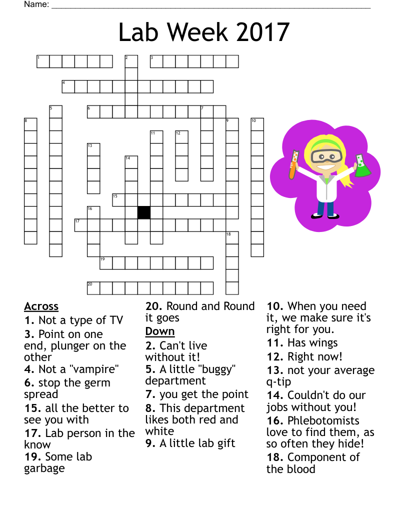 Laboratory Week Crossword WordMint