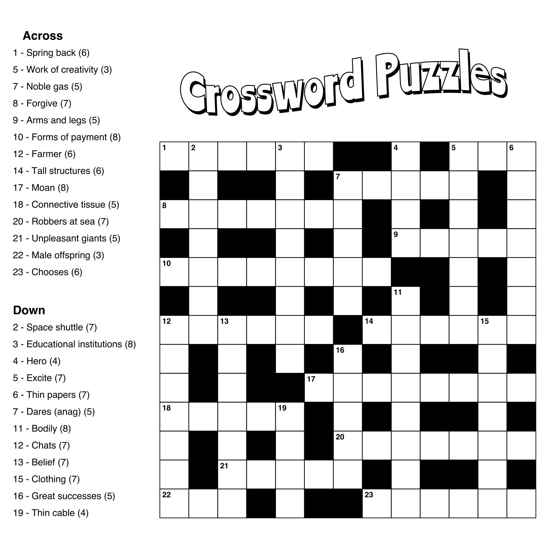 large print easy crossword puzzles 10 free pdf printables printablee